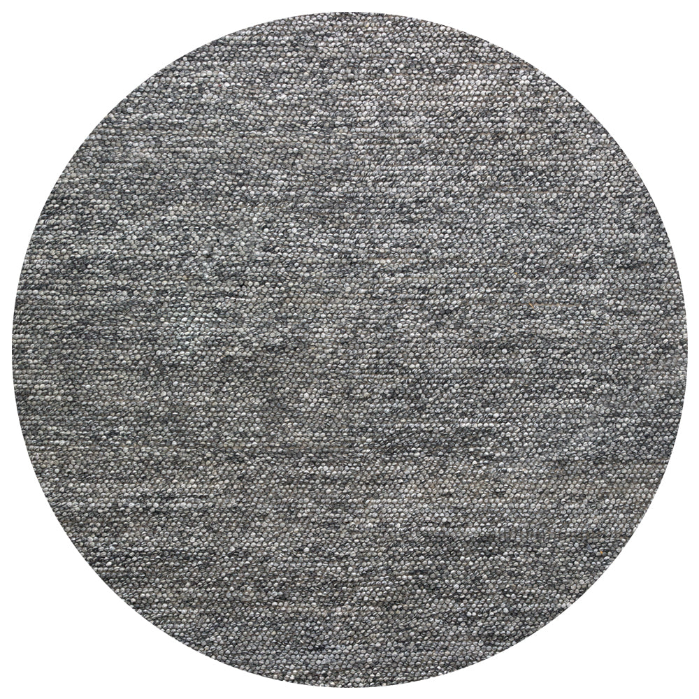 Circular Rug Weaved KARMA WEAVE ROUND RUG – CHARCOAL – Ground Control Rugs